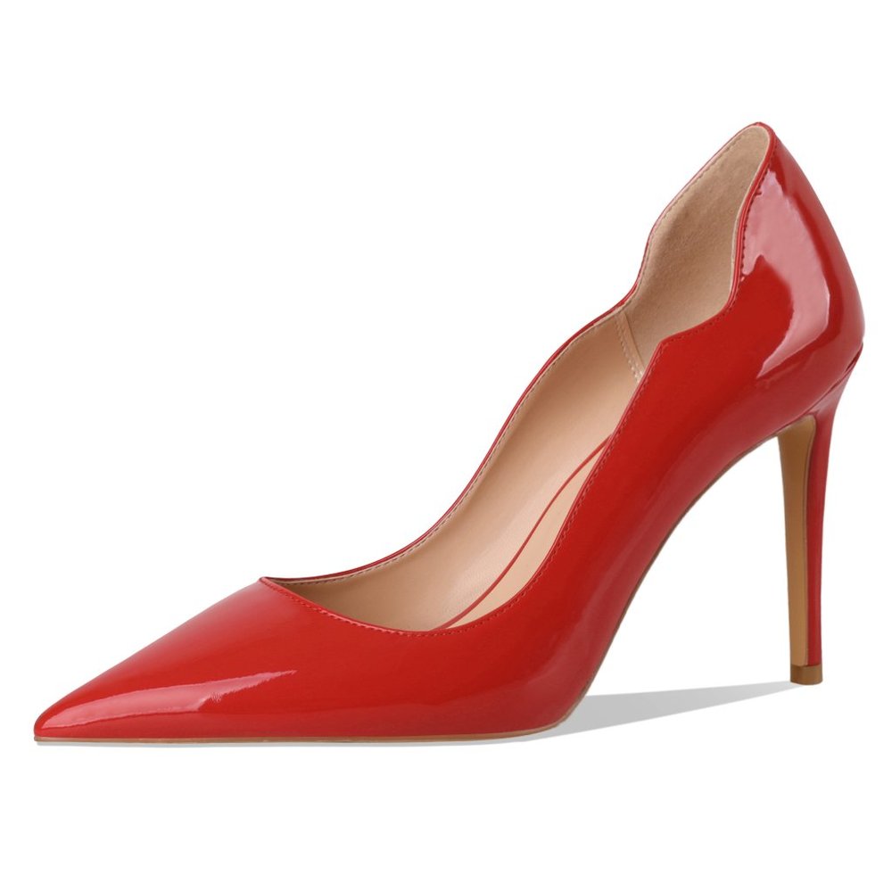Red Patent Pointed-Toe Stiletto Heels